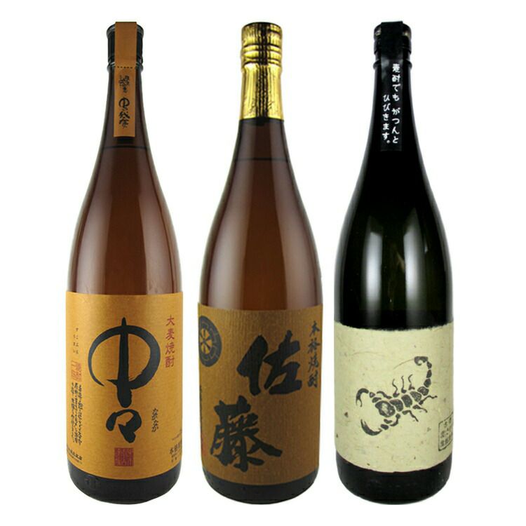 人気のおすすめ麦焼酎 中々・佐藤・黒さそり 麦焼酎 25度 1800ml×3本